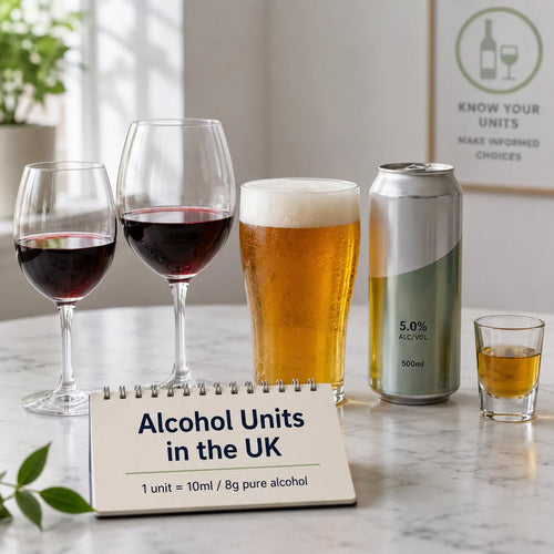 different alcohol drinks with their units