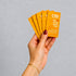 5 CYD matchbooks held by a female hand